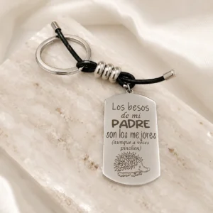 Llavero Personalizable para Padre de Acero Inoxidable con Grabado Láser